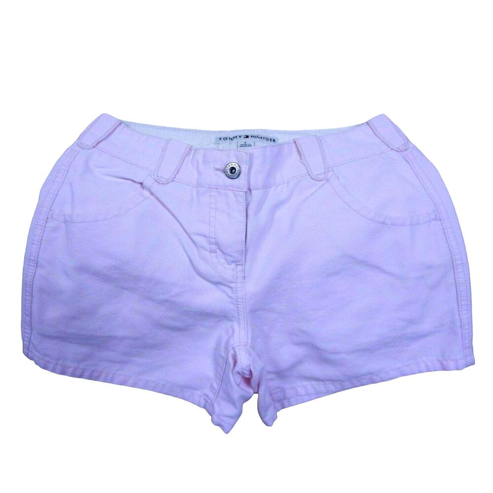 Tommy Hilfiger Women's Pink Chino Shorts Size 2 Flat Front Cotton